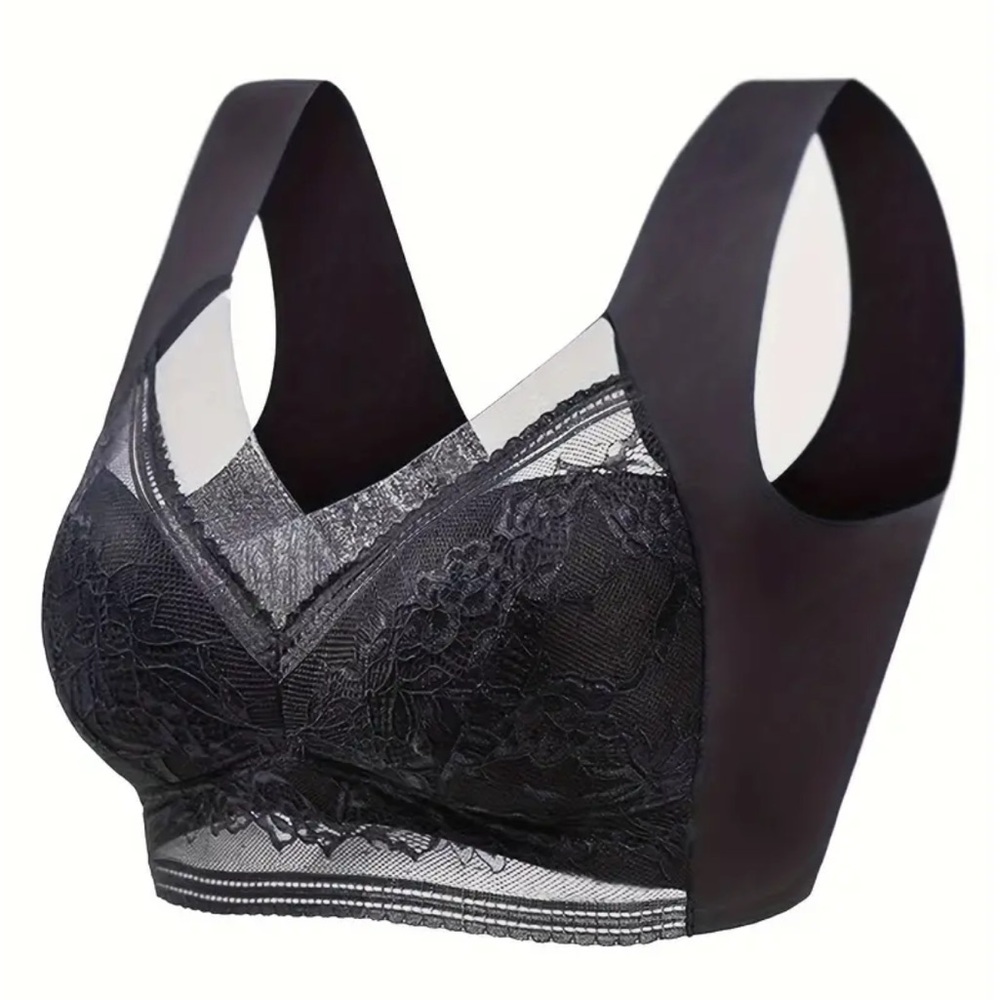 NEW, Floral lace decor, full coverage, sports bra, for Women Size XL=36D…